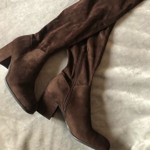 Chocolate brown over the knee boot